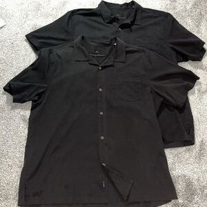 2-Black Tommy Bahama Sailfish Island Style Silk Blend Aloha Hawaii Luau shirt XL